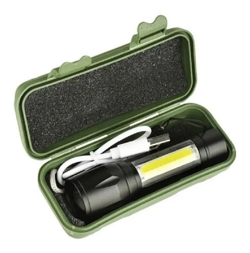 Mini Linterna Tactica Led Recargable Lampara Luz Led Blanco
