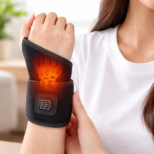 Muñequera Guante Térmico Tunel Carpiano Tendinitis Artritis Negro Ajustable