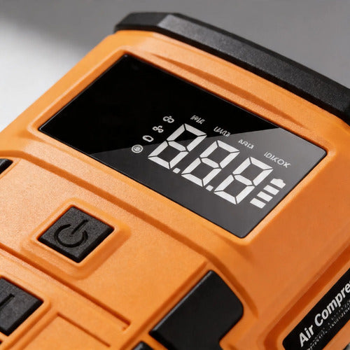 Compresor De Aire Y Arrancador De Batería 12000mah Naranja 50 Bifásica