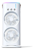 Doble Ventilador De Aire Frío Humidificador Para Escritorio Blanco