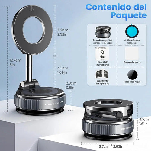 Soporte Magnético Dawang Para Celular Con Ventosa De Vacío Universal Negro