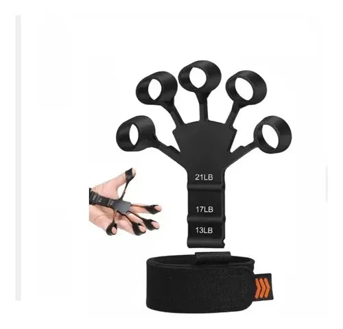 Ejercitador Banda Resistencia Entrenador Antebrazo Grip Mano Negro