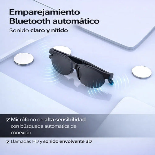 Lentes Inteligente Polarizadas Bluetooth Altavoz Micrófono Negro