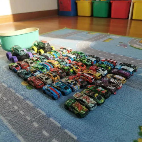 Set Autos A Friccion Juguete Niños Caja Organizadora 52pcs Autos A Friccion Metalicos Juguetes Regalo Variados