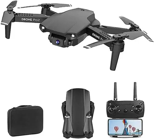 Dron E99 Pro2 Doble Cámara Ajustable Fpv Plegable Bolso Negro