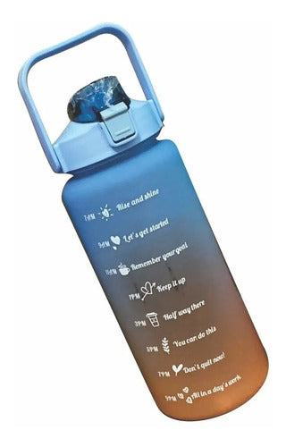 Termo Motivacional Capacidad 2 Litros Botella Color Azul
