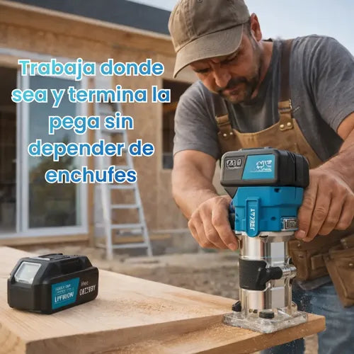 Fresadora Inalambrica Router 2 Baterias Rebajadora Madera