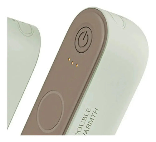 Calentador De Manos Magnético Portátil 2 En 1 Recargable Usb Verde Claro Magnético