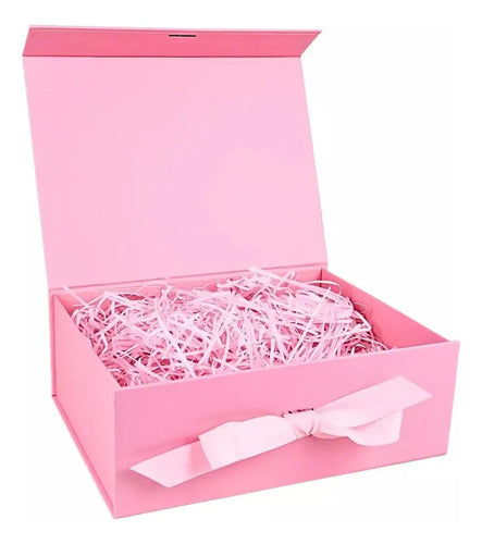 Caja De Tapa Premium Tapa Dura Gift Box Color Rosa