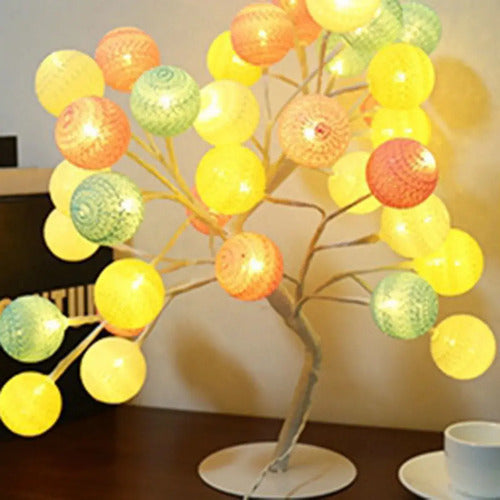 Lampara Mesa De Noche Decorativa Diseño Estilo Árbol Bonsái Blanco