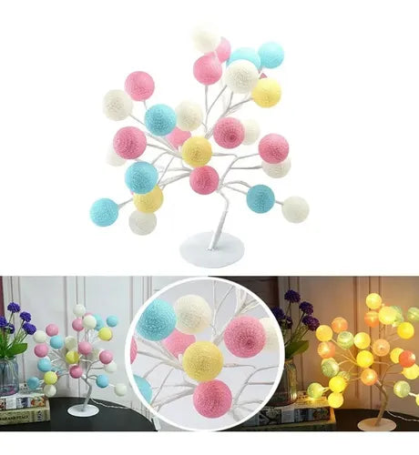 Lampara Mesa De Noche Decorativa Diseño Estilo Árbol Bonsái Blanco