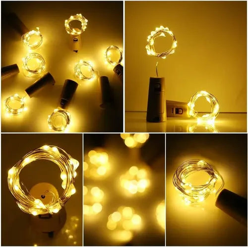 Luces Para Botella Con Corcho Decoración Luces Hada Pack 10 Cálido