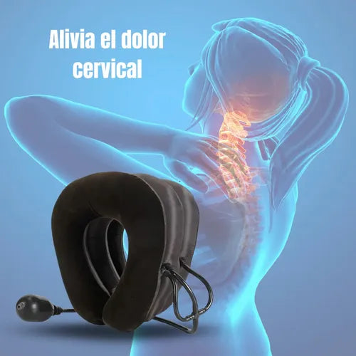 Cojín Inflable Collar Tracción Cervical Alivia El Dolor Marrón