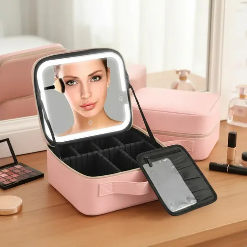 Maleta Maquillaje Con Luz Maletin Cosmetiquero Organizador