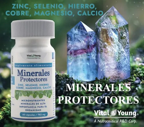 Minerales Protectores Zinc Selenio Hierro Cobre Magnesio Calcio. Frasco X 60 Cápsulas. V&y. Sin Sabor