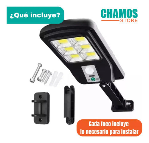 Pack 4 Foco Solar Led Exterior Con Sensor De Movimiento Ip65 Negro