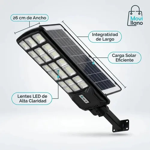 Pack 3 Focos Solares Led 2000w Para Exterior, Con Control Remoto Y Sensor De Movimiento Negro Blanco Frío