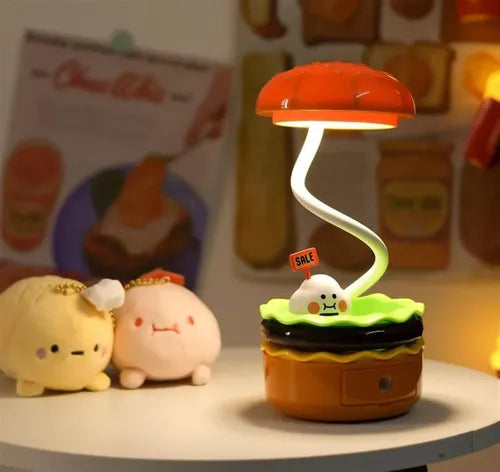 Lámpara De Mesa De Hamburguesa Sacapuntas Recargable Led Hamburguesa Amarillo