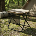 Silla Taburete Plegable Portátil Multifuncional Estructura Beige