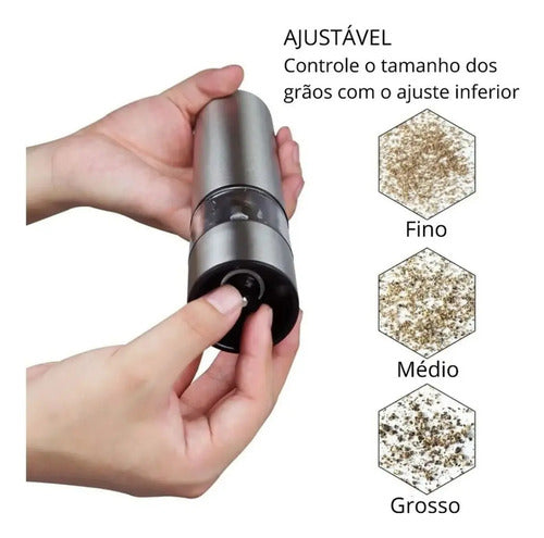 Molinillo Eléctrico De Sal Y Pimienta De Acero Inoxidable