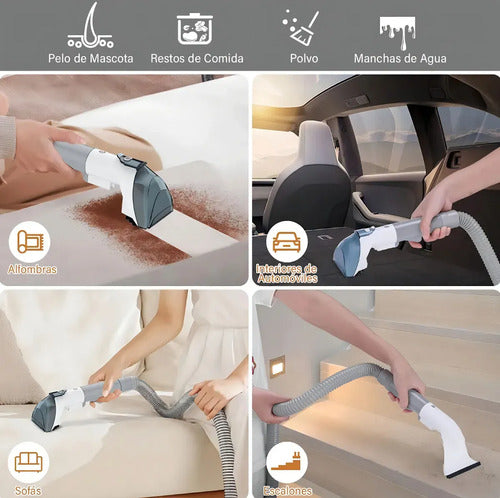 Aspiradora Lava Alfombra Tapiceria De Inyeccion Succion 1.8l Blanco - Aspiradora De Agua Tapiceria Sofa Asientos Muebles Limpieza Alfombra 6 Conectores Intercambiables