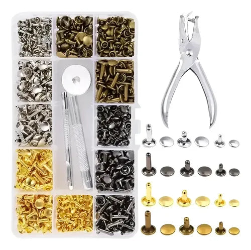 Juego Broches Ropa Remache Metalico Presion 480pcs 3 Tamaños No Aplica