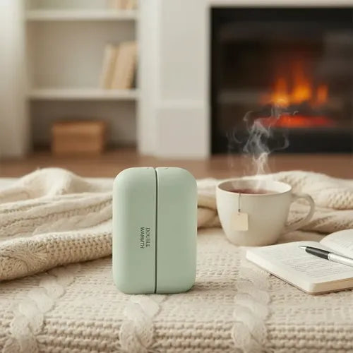 Calentador De Manos Magnético Portátil 2 En 1 Recargable Usb Verde Claro Magnético