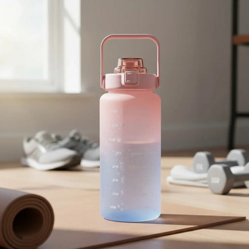 Botella De Agua Con Medidor Motivacional 2000 Ml