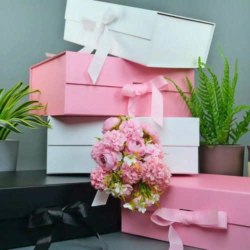 Caja De Tapa Premium Tapa Dura Gift Box Color Blanco
