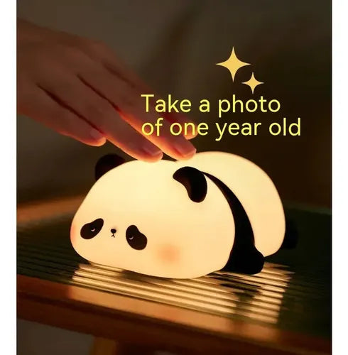 Lámpara De Silicona Panda Lampara De Noche Espanta Cuco Blanco