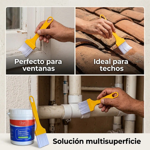 Kit X3 Sellador Impermeable Transparente Tapagoteras 300grs Transparente