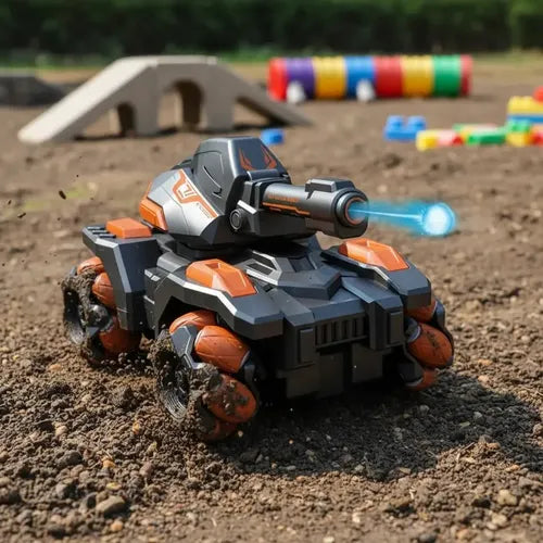 Juguete Niños Tanque Control Remoto Lanza Bolas Hidrogel Naranja