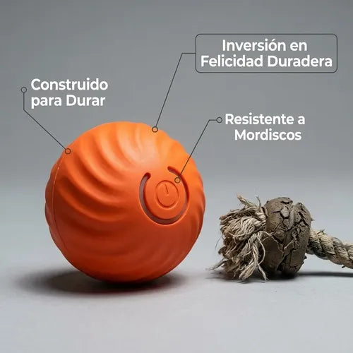 Pelota Interactiva Recargable Perros Gatos Luces Movimiento Azul