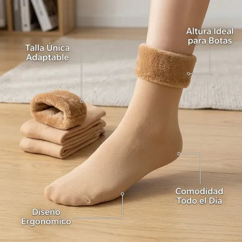 Pack X48 Pares Calcetines Termicos Medias Polar Frio Unicolor Talla Unica Calcetines Por Docena Al Por Mayor Color Piel Unica