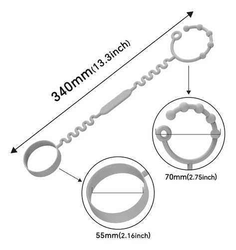 Cadena Porta Mamaderas Chupete Juguetes Silicona Práctica Unicolor Gris