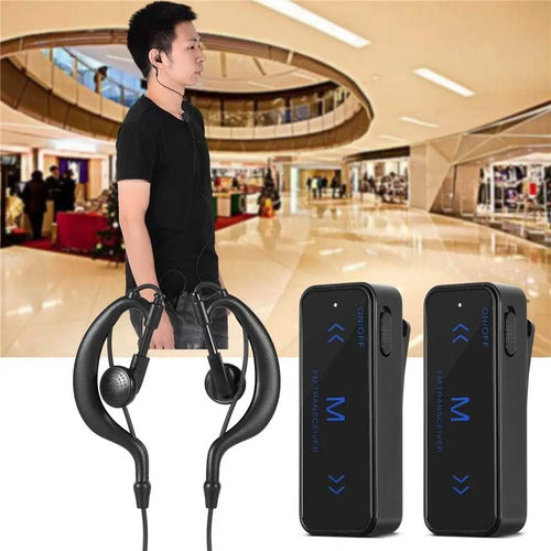 Mini Walkie Talkie Intercomunicador Empresarial De 2 Vías Co Negro 16