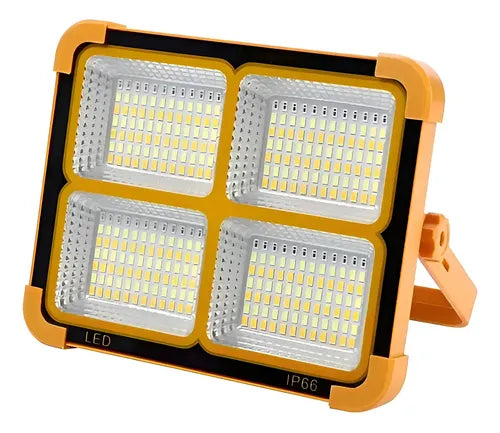 Lampara De Emergencia Foco Solar Recargable Led Con Power Bank Naranja