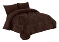 Cobertor Cubrecama Sherpa Chiporro Peludo Invierno 2.5 Plaza Marrón Liso