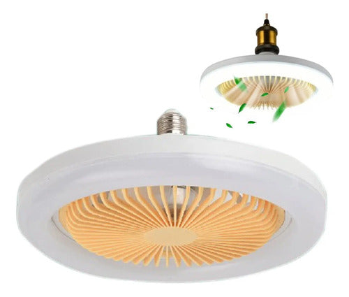 Ventilador De Techo Con Lampara Led Con Control Remoto 63.5 Cm 50 Blanco Plástico 3