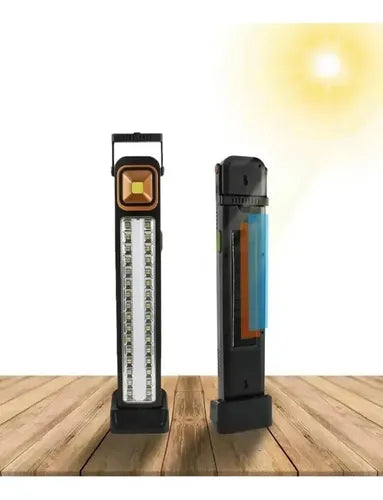 Luz De Emergencia Solar 39 Led + Tubo Led + Power Bank Negro