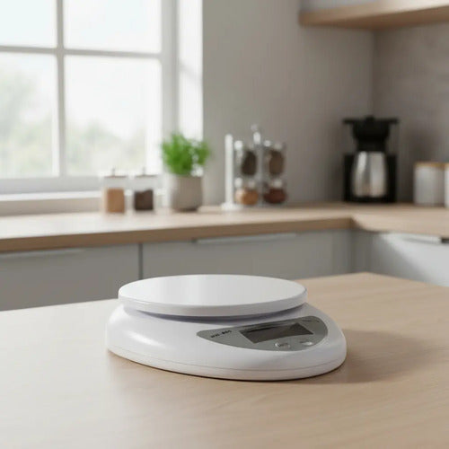 Balanza Digital Pesa Cocina + Bowl Medidor Repostería 5kg Blanco