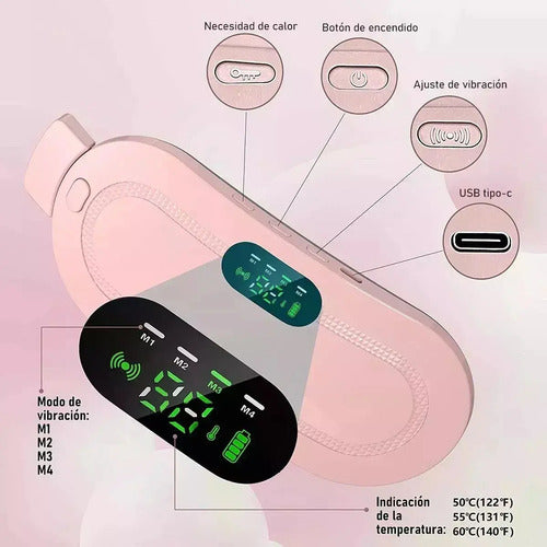 Masajeador Térmico Inalámbrico Alivia Dolor Menstrual Rosa