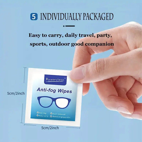 Paños Antiempañante Anti Fog Lentes Pack X 100 Blanco