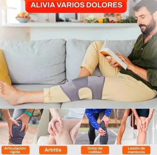 Rodillera Térmica Masajeador Alivia Dolor De Articulación Gris Oscuro