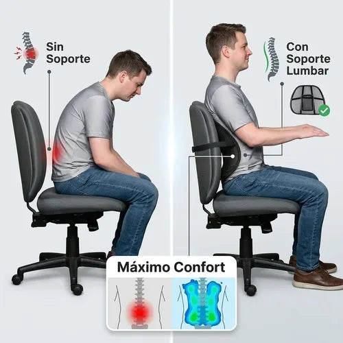 Respaldo Lumbar Para Silla Corrige Postura Teletrabajo