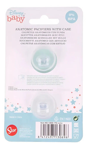 Pack X2 Chupetes De Silicona Anatómica Mickey Mouse 0-6 M