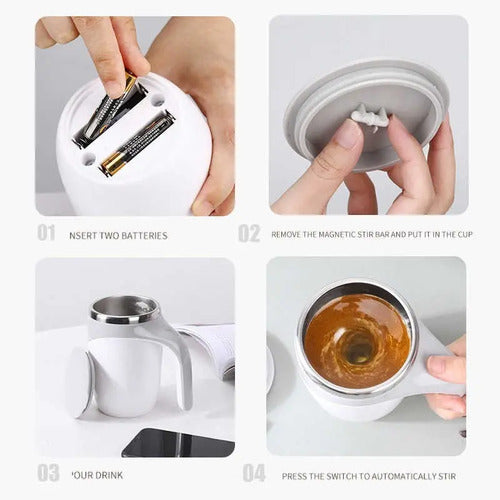Taza Magnética Automática Acero Inoxidable Mezclador Térmico