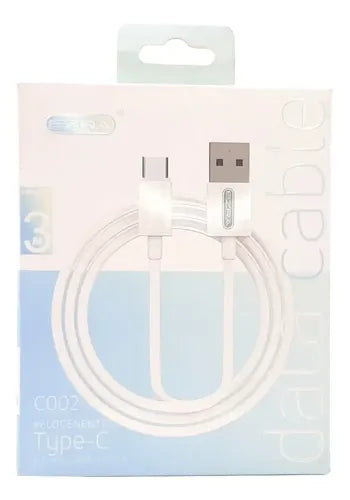Cable Tipo C 3 Metros Carga Rapida Ezra 2.1a Ce Rohs Blanco