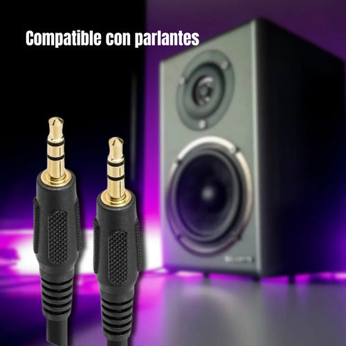 Cable Aux Jack 3.5mm 10m Negro 1x1 Audio Auxiliar Radio Auto