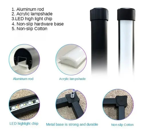 Lampara Lineal Esquina Ambiental Led Multicolor Rgb Control Negro